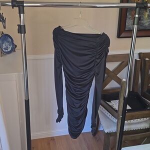 Foreplay black long sleeve mini dress